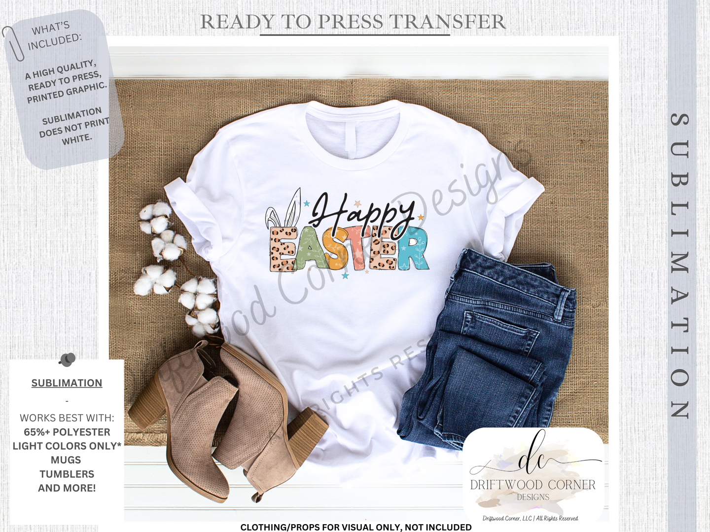 Easter Sublimation Transfer, Ready to Press Heat Transfer